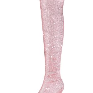 Glitter Pointed Toe Stiletto Heel Over the Knee High Boots Pink/9 - Allegra K catalog