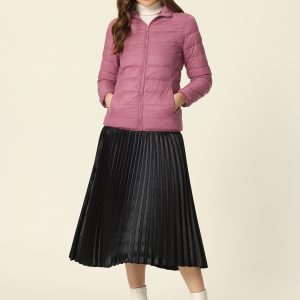 Hooded Packable Long Sleeve Zip Up Down Winter Lightweight Jacket Pink/S - Allegra K catalog