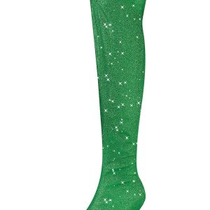 Glitter Pointed Toe Stiletto Heel Over the Knee High Boots Green/10 - Allegra K catalog
