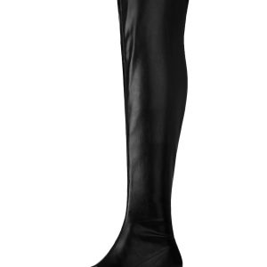 Low Block Heel Faux Leather Over the Knee High Boots Black/8 - Allegra K catalog