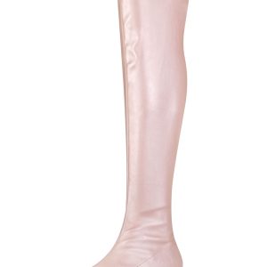 Low Block Heel Faux Leather Over the Knee High Boots Pink/10 - Allegra K catalog