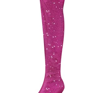 Glitter Pointed Toe Stiletto Heel Over the Knee High Boots HotPink/5.5 - Allegra K catalog