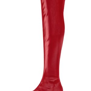 Low Block Heel Faux Leather Over the Knee High Boots Red/10 - Allegra K catalog