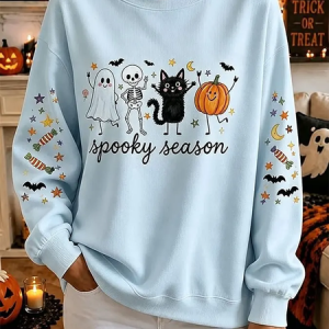 Women Plain Crew Neck Casual Spring/Fall Long Sleeve Sweatshirt, JustFashionNow Sweatshirts & Hoodies, color:Blue|size:5XL