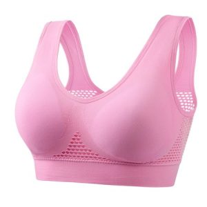 Casual Plain Sports Bra, JustFashionNow Wireless, color:Pink|size:5XL