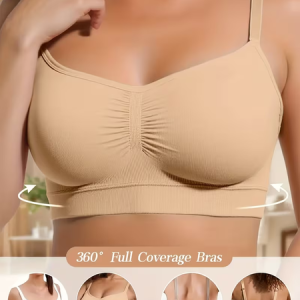 Soft, breathable, seamless, wire-free, full-cup bra that hides back fat and supports yoga, running, and sports., JustFashionNow Bra & Bra Sets, color:Nude|size:XXL