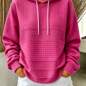 Women Abstract Printing Long Sleeve Casual Daily Spring/Fall Hoodie, JustFashionNow Sweatshirts & Hoodies, color:Rose Red|size:5XL