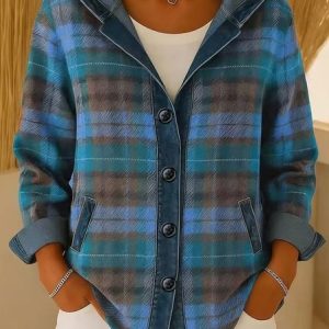 Women Color Block Long Sleeve Casual Daily Spring/Fall Hoodie, JustFashionNow Sweatshirts & Hoodies, color:Green|size:3XL