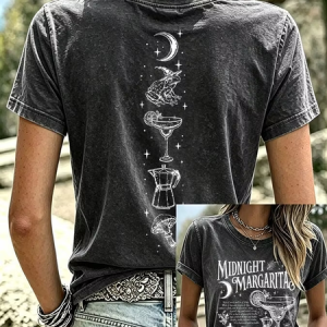 Women Text Letters Short Sleeve Tee T-shirt Crew Neck Printing Casual Summer Top, JustFashionNow T-Shirts, color:Gray|size:XXL
