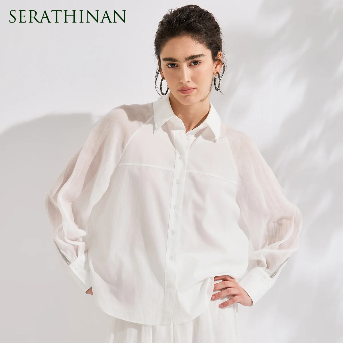 KX7613727 Luxury Ramie Cotton Lyocell Blend Women's Shirt Designer Elegant Loose Fit Chic Summer Blouse - AliExpress Shirts & Blouses