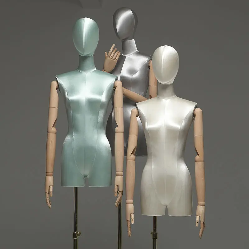 12colors Wood or Plating Arm Fabric Cover Female Head Half Mannequin Body Metal Base for Wedding Display Women Adjustable Rack - AliExpress Hair Tools & Accessories
