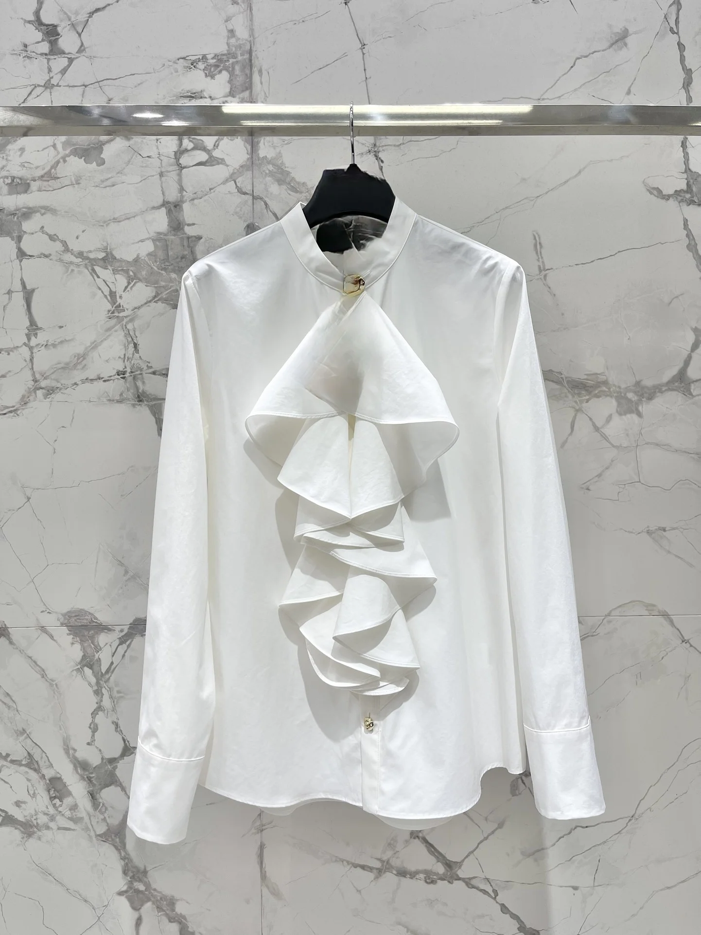 Romantic Style White Lace Trim Shirt Women's Puffy Sleeve Stand Collar Long Dresslike Blouse Floral Embroidery Courtly Aesthetic - AliExpress Shirts & Blouses