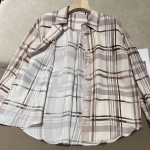 2026 Women Plaid Blouse 100% Silk Turn-down Collar Long Sleeve Single Breasted Loose Fashion Shirt - AliExpress Shirts & Blouses