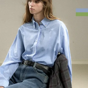 Italian Linen Cotton Long Sleeve Embroidered Bright Color Loose Women's Shirt Commute Style Pure Color Breathable Comfortable - AliExpress Shirts & Blouses