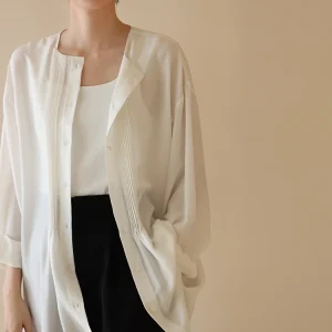 Hacikis Miss Spring New Heavyweight High-End Silk Commute Shirt Straight Cut Long Sleeve round Neck Pure Color Women... - AliExpress Shirts & Blouses