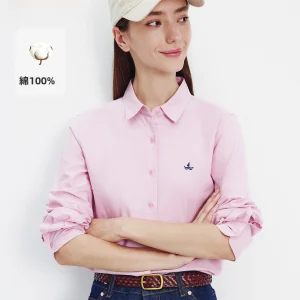Pure Cotton Navigare Little Sailing Boat 2026 Autumn New Pink Long Sleeve Women Casual Shirt Breathable Comfortable Soft Fabric - AliExpress Shirts & Blouses