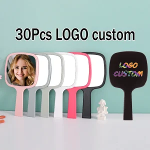 Professional Hand Mirror Custom Logo Hand Held Mirror With Handle 30Pcs Home Salon Use Makeup Hairdo Mirror For Women Men - AliExpress Hair Tools & Accessories