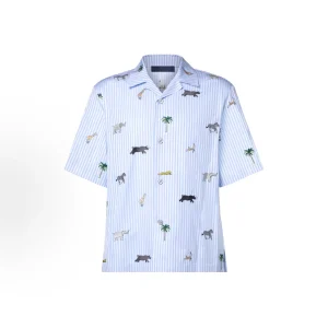 Adam 26SS Unisex Couple Retro Embroidered Striped Short Sleeve Shirt Casual Style Women's Men's Fashion Spring Collection - AliExpress Shirts & Blouses
