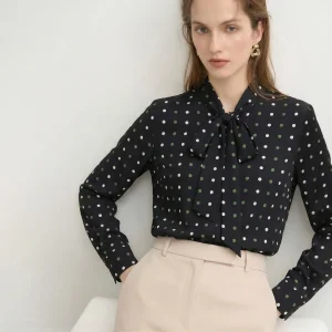 CVANEA Green Polka Dot Silk Long Sleeve Shirt Versatile Women's Fashion Spring Collection Breathable Comfortable Straight Cut - AliExpress Shirts & Blouses