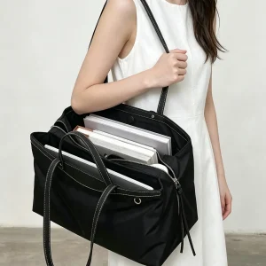 Black Large Capacity Tote Bag Women's Handheld Commuter Bag Luxury Minimalist Single Shoulder Bag Korean Style Soft Handle - AliExpress Women's Handbags