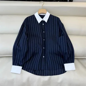 Spring/Summer Striped Long Sleeve Lapel Shirt Versatile Fashionable Casual Top for Women - AliExpress Shirts & Blouses