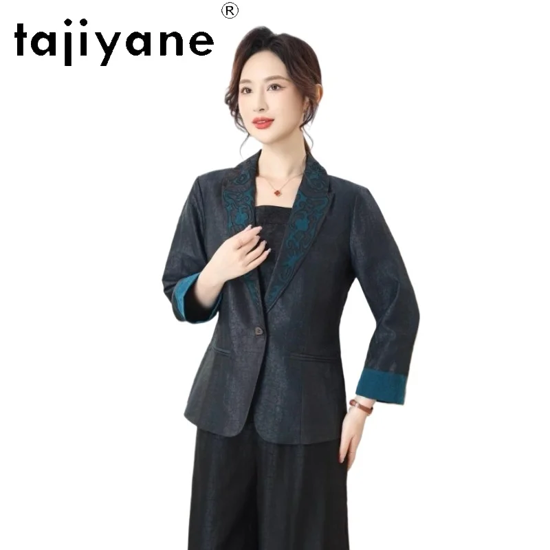 TAJIYANE 100% Mulberry Silk Blouse for Women Elegant Embroidered Suit Coat Real Xiangyun Sha Spring Tops 2026 Woman Clothes 셔츠 - AliExpress Shirts & Blouses