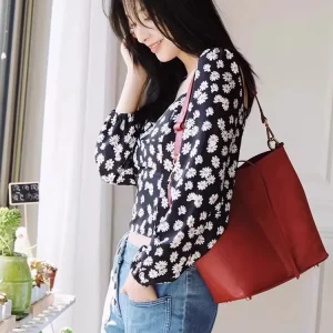 EXJR Zhang Li Spring Autumn Black Square Collar Daisy Print Shirt Short One Shoulder Women's Casual Loose Fit Long Sleeve Top - AliExpress Shirts & Blouses