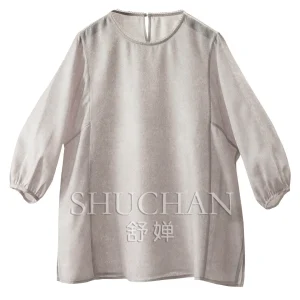 Thin Blouse Natural Silk Summer Industry Color Gold Silk Lantern Seven-quarter Sleeve Shirt Women 31M1 - AliExpress Shirts & Blouses