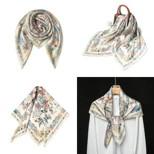 SHIROUYU 100% Pure Mulberry Silk Scarf 35" Large Square Lightweight Headscarf Women's Hair Wraps The shawl-With Gift Packed - AliExpress New Headwear