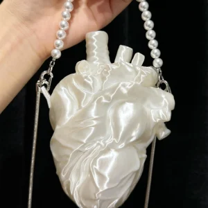 New Light Luxury Fashion 3d Printed Three-dimensional Heart Women Bag Personalized Banquet Party Bead Chain Crossbody Bag Trendy - AliExpress Women's Handbags