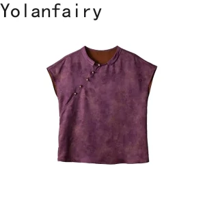 YOLANFAIRY 100% Natural Mulberry Silk Shirts for Women Elegant Short Sleeve Womens Tops Fashion Real Silk Blouse blusa feminina - AliExpress Shirts & Blouses