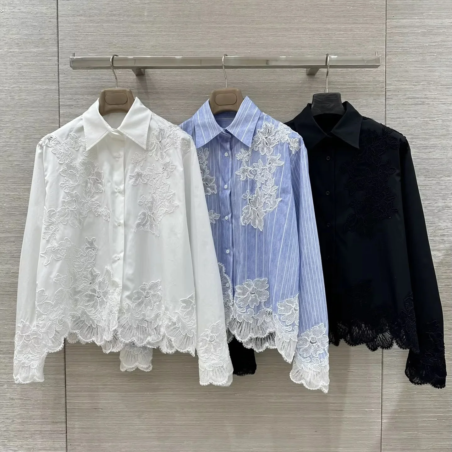 Women 3D Flower exquisite Embroidery Cotton Shirt tops Turn-down Collar Single Breasted fahsion Elegant Blouse - AliExpress Shirts & Blouses