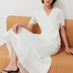 Elegant Asymmetrical Silk Half Skirt Set Wrap Style Zen System Silk Twill Short Sleeve V-Neck Mid-Length Pure Color Women's Suit - AliExpress Shirts & Blouses