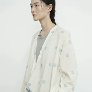 Retro Early Autumn Cotton Linen Floral Shirt Women's Loose Side Buttoned Open Cardigan New Chinese Style Top V-neck Long Sleeve - AliExpress Shirts & Blouses