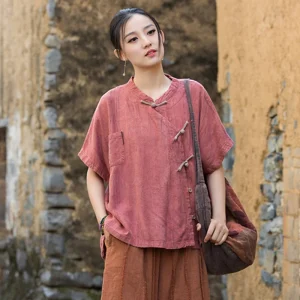Long  Sleeve T-shirts  Vintage Clothes Blouses and Shirts Oversized T-shirt Women Clothes Women's Blouse Cotton and Linen - AliExpress Shirts & Blouses