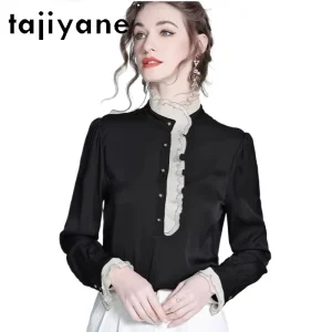 TAJIYANE Women's 95% Mulberry Silk Blouse Chic French Style Ladies Tops Elegant Black Silk Shirt  Autumn Clothes Woman 2026 여성의류 - AliExpress Shirts & Blouses