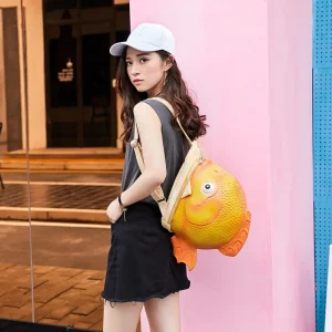 Fashion Cartoon Personalized Creativity 3D Stereoscopic Silicone Shaped Carp Appearance Design Fashion Backpack For Women Trendy - AliExpress Women's Handbags