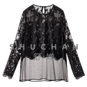 Double-layer Silk Organza Heavy Industry Embroidered Shirt Women's 19M8  Blouses for Women Fashion 2026 - AliExpress Shirts & Blouses