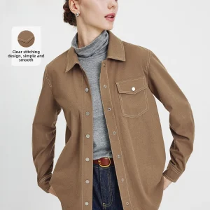 Navigare Women's Long Sve irt Casual Commute Spring 2026 New Sle Simple Sle Polyester Fiber Blend Casual Top Coat - AliExpress Shirts & Blouses