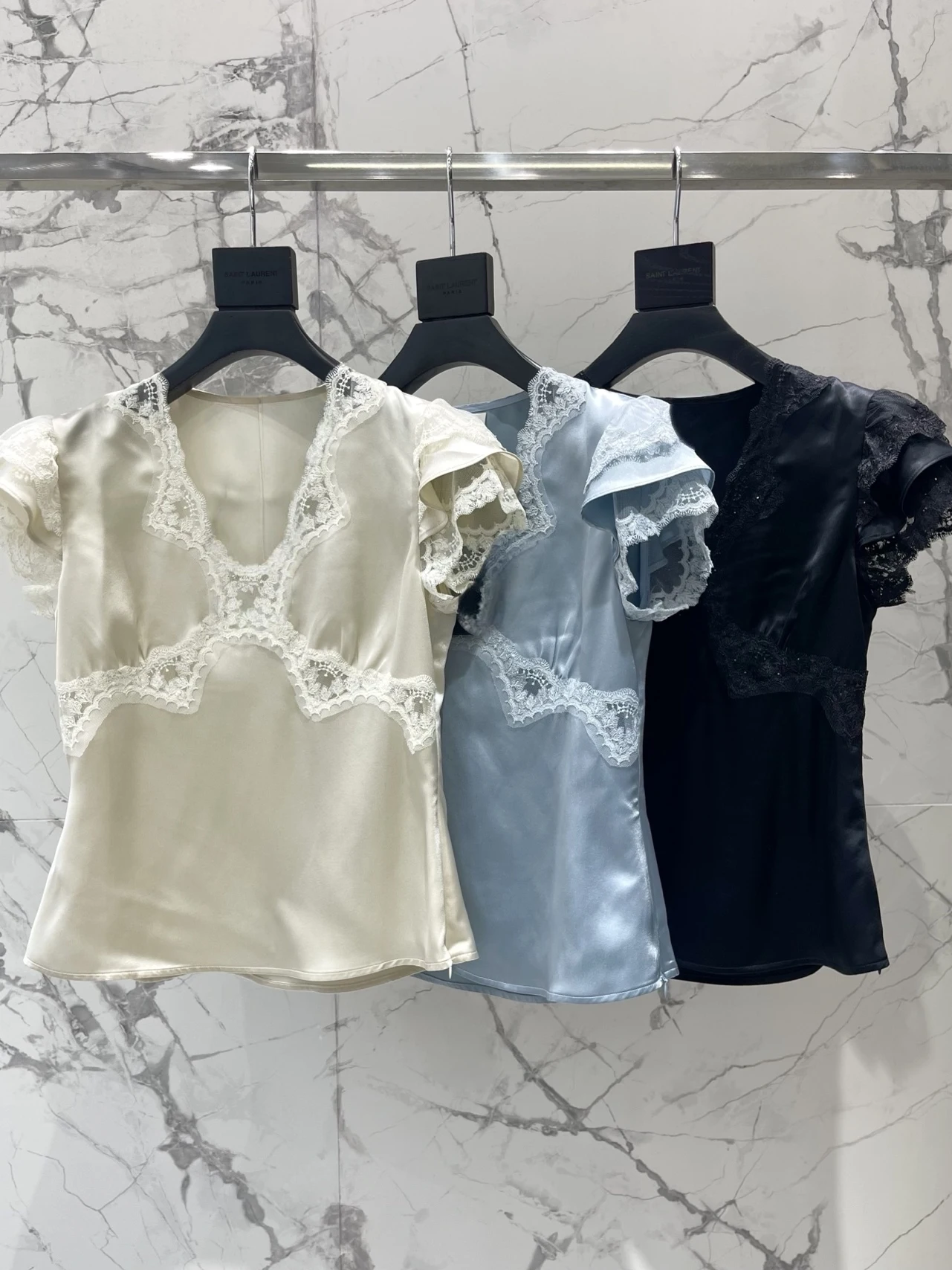 Elegant Style Short Sleeve Lace V-neck Ruffle Hem Blouse Slimming Versatile Fashionable Women's Shirt Breathable Skin-friendly - AliExpress Shirts & Blouses