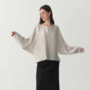 100% Mulberry Silk Blouse Women Batwing Long Sleeve Oversized Loose Fit Shirts Elegant Solid Basic Top Office Ladies Blouses - AliExpress Shirts & Blouses