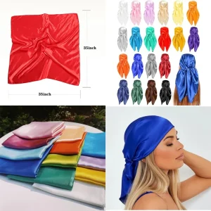 Tergy 4/12/20 Pieces 35" Satin Head Scarf Large Square Scarf Silk Feeling Fashion Hair Wrapping Scarves for Women Girls - AliExpress New Headwear