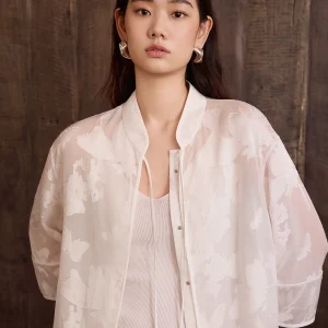 Silk Embroidered Open Cardigan Women's Summer New Loose Thin Shirt with Belt Casual Style Antibacterial Moisture Wicking - AliExpress Shirts & Blouses
