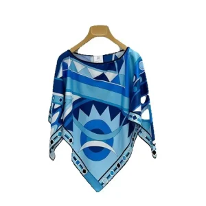 Spring Summer Fashion Outdoors Resort Casual Geometric Print Blouses Women's O-Neck Loose Batwing Long Sleeve Vintage Cloak - AliExpress Shirts & Blouses