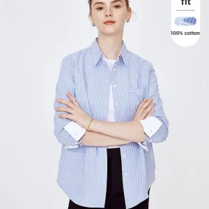 Navigare Women's Long Sve Cotton irt Casual Striped Loose Fit Faionable Button up irt Nautical Sle Regular Sve - AliExpress Shirts & Blouses