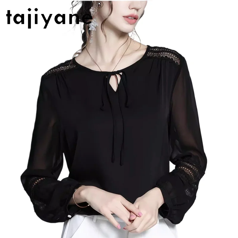 TAJIYANE 95% Mulberry Silk Shirts Woman Fashion Lace Splicing Blouse Elegant Ladies Tops 2026 New in Spring Clothes Women блузка - AliExpress Shirts & Blouses