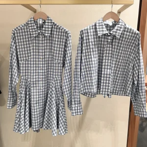 Spring Summer Plaid Shirt Dress Short Single Button Long Sleeve College Style Women's Comfortable Breathable Printed Casual S... - AliExpress Shirts & Blouses