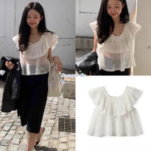 Farven 26 New R Lace Splicing round Neck Sleeveless Women's Shirt Korean Style Commute Thin Breathable Loose Fit Polyester - AliExpress Shirts & Blouses