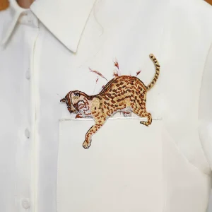 97-105cm Bust Spring Autumn Original Design Women Vintage All-match Leopard Embroidered Shirts/Blouses - AliExpress Shirts & Blouses