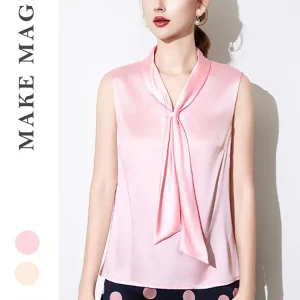 TaoMei 2026 Summer New Style Silk Scarf V-neck Sleeveless Shirt High-grade  Silk Women's Fashionable Draping Cuff Shirt - AliExpress Shirts & Blouses